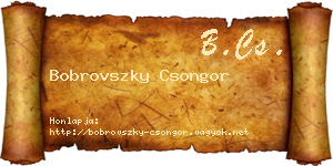 Bobrovszky Csongor névjegykártya